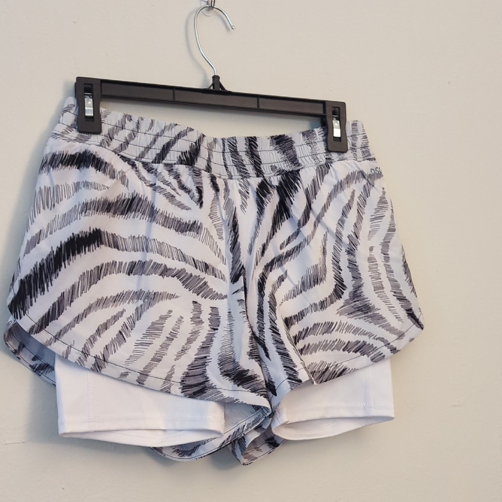 DSG Black and White Zebra Print Women's Athletic Shorts